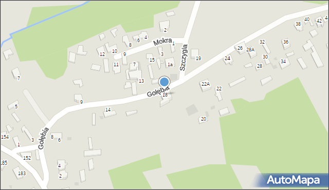 Myszków, Gołębia, 18, mapa Myszków