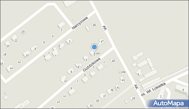 Nakło nad Notecią, Goździkowa, 2, mapa Nakło nad Notecią