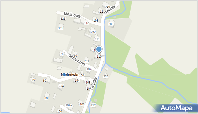 Nieledwia, Górska, 110, mapa Nieledwia