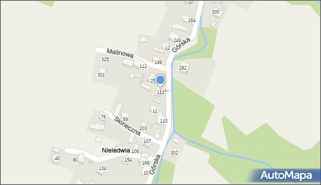 Nieledwia, Górska, 111, mapa Nieledwia