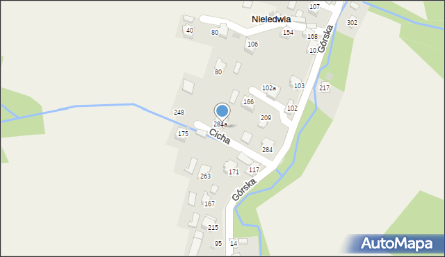 Nieledwia, Górska, 134, mapa Nieledwia