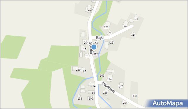 Nieledwia, Górska, 143, mapa Nieledwia