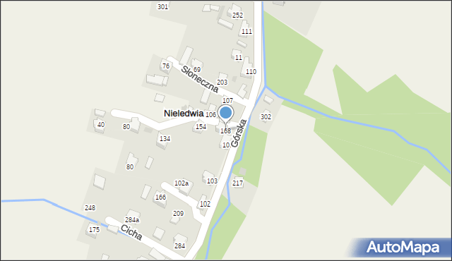 Nieledwia, Górska, 168, mapa Nieledwia