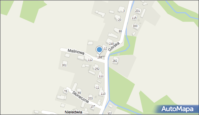 Nieledwia, Górska, 198, mapa Nieledwia