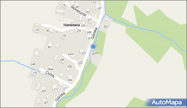 Nieledwia, Górska, 217, mapa Nieledwia