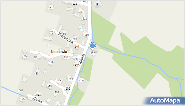 Nieledwia, Górska, 302, mapa Nieledwia