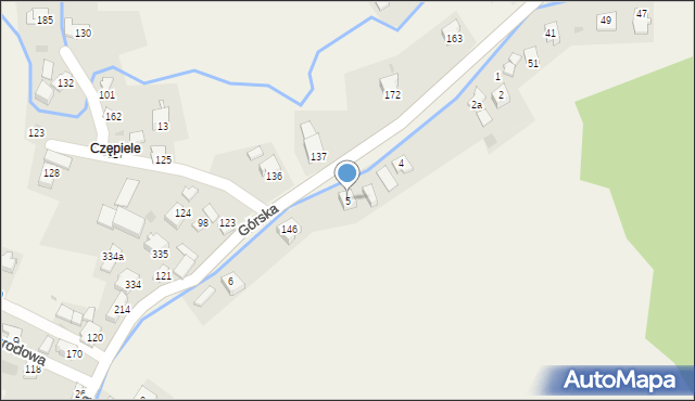 Nieledwia, Górska, 5, mapa Nieledwia