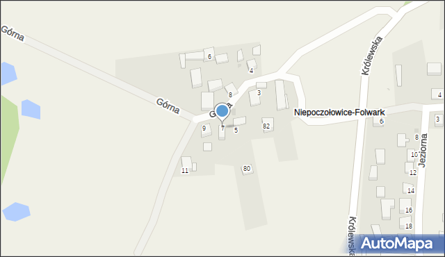 Niepoczołowice, Górna, 7, mapa Niepoczołowice