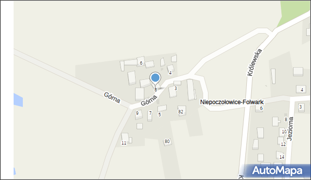 Niepoczołowice, Górna, 8, mapa Niepoczołowice