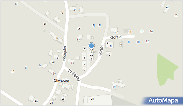 Niepołomice, Górala, 11a, mapa Niepołomice