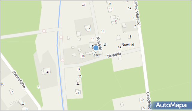 Nowinki, Gościniec Warecki, 18A, mapa Nowinki