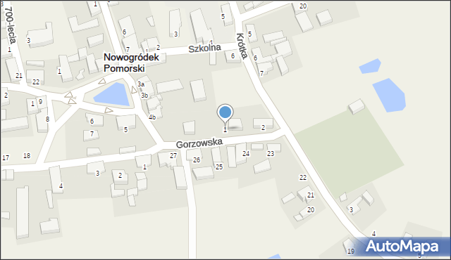 Nowogródek Pomorski, Gorzowska, 1, mapa Nowogródek Pomorski