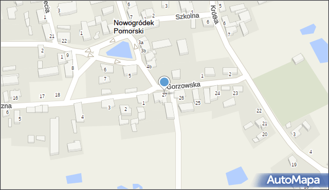 Nowogródek Pomorski, Gorzowska, 27, mapa Nowogródek Pomorski