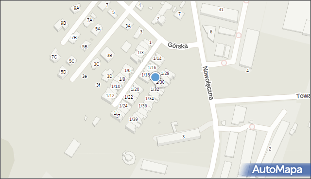 Nowy Dwór Mazowiecki, Górska, 1/32, mapa Nowy Dwór Mazowiecki