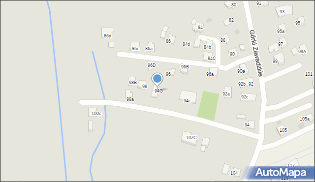 Nowy Sącz, Górki Zawadzkie, 94e, mapa Nowego Sącza