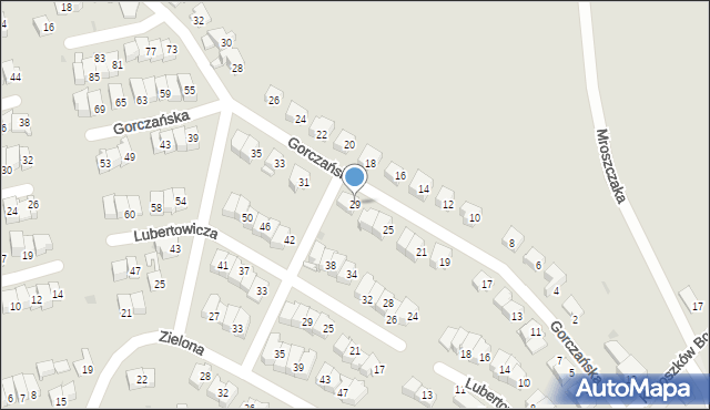 Nowy Targ, Gorczańska, 29, mapa Nowego Targu