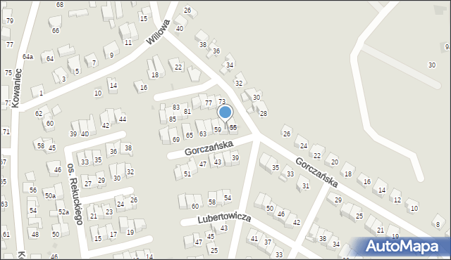 Nowy Targ, Gorczańska, 57, mapa Nowego Targu