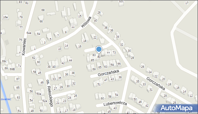 Nowy Targ, Gorczańska, 81, mapa Nowego Targu