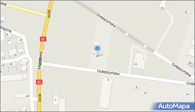 Oborniki, Gołaszyńska, 18, mapa Oborniki
