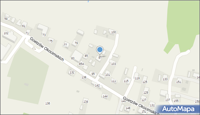 Okocim, Goetzów Okocimskich, 97, mapa Okocim