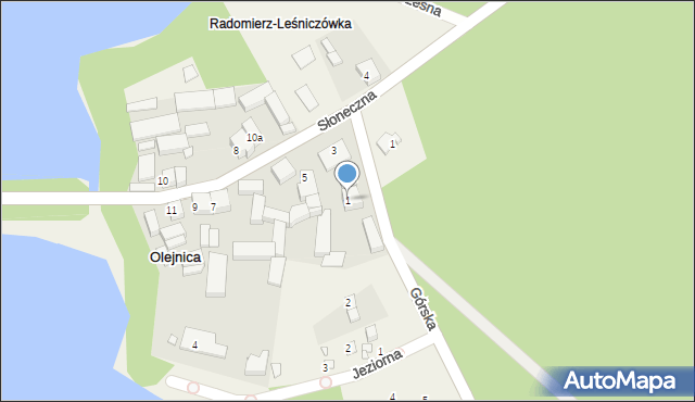 Olejnica, Górska, 1, mapa Olejnica