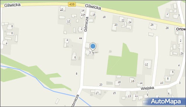 Ortowice, Górnicza, 5, mapa Ortowice