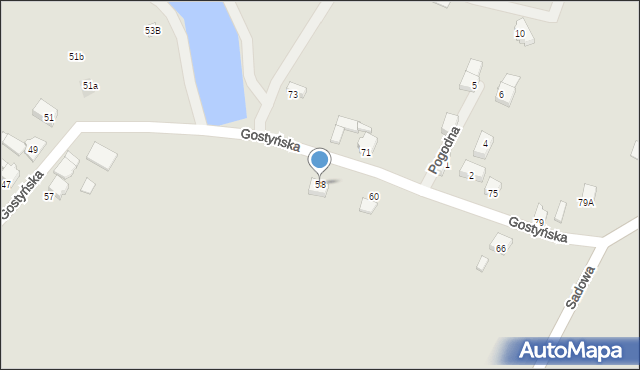 Orzesze, Gostyńska, 58, mapa Orzesze