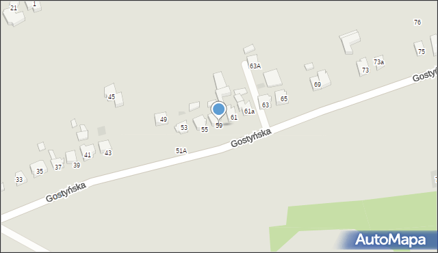 Osieczna, Gostyńska, 59, mapa Osieczna