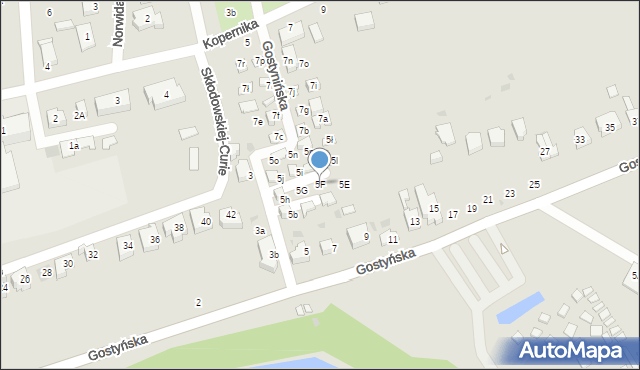 Osieczna, Gostyńska, 5F, mapa Osieczna