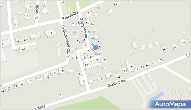 Osieczna, Gostyńska, 5k, mapa Osieczna