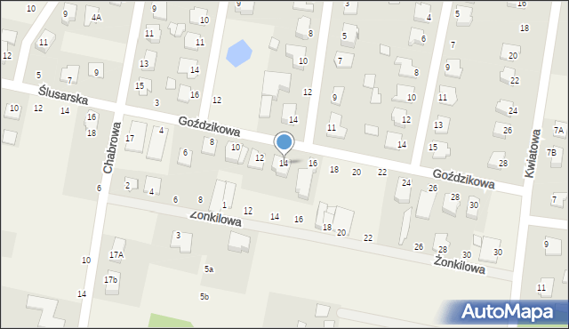 Osielsko, Goździkowa, 14, mapa Osielsko