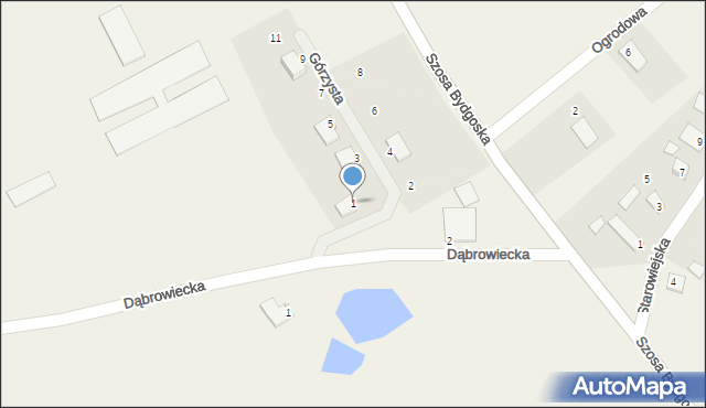 Osówiec, Górzysta, 1, mapa Osówiec