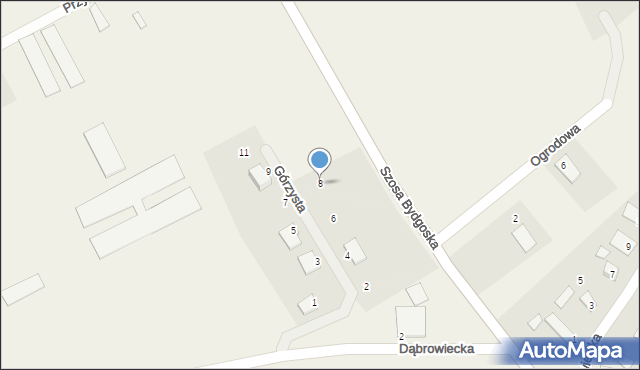 Osówiec, Górzysta, 8, mapa Osówiec