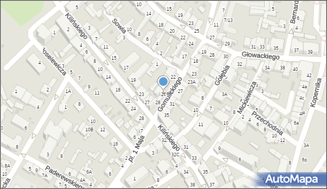 Ostrołęka, Gomulickiego Wiktora, 26, mapa Ostrołęka