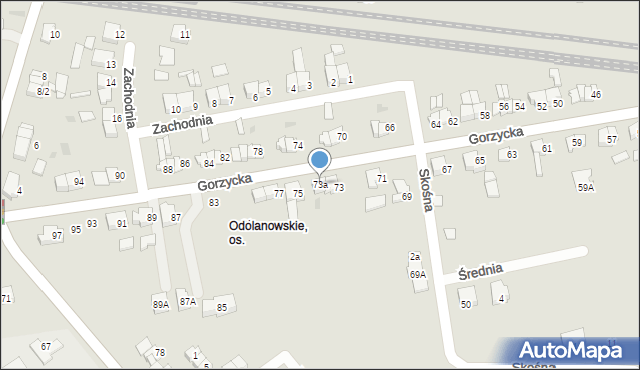 Ostrów Wielkopolski, Gorzycka, 73a, mapa Ostrów Wielkopolski