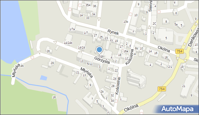 Ostrowiec Świętokrzyski, Górzysta, 12a, mapa Ostrowiec Świętokrzyski
