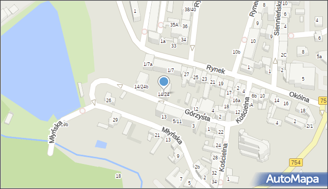 Ostrowiec Świętokrzyski, Górzysta, 14/24, mapa Ostrowiec Świętokrzyski