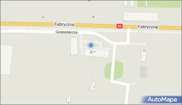 Oświęcim, Gospodarcza, 24, mapa Oświęcimia