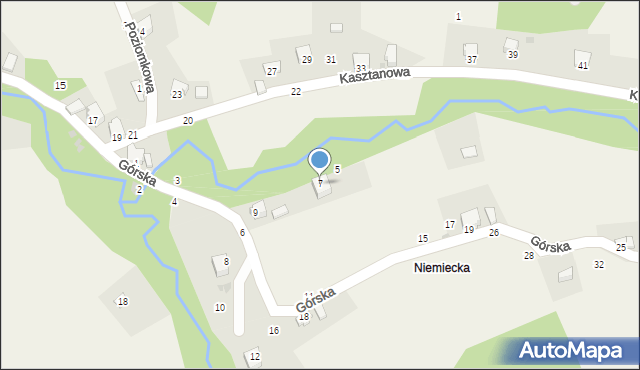 Pewel Ślemieńska, Górska, 7, mapa Pewel Ślemieńska