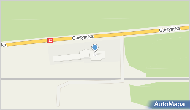 Piaski, Gostyńska, 13, mapa Piaski