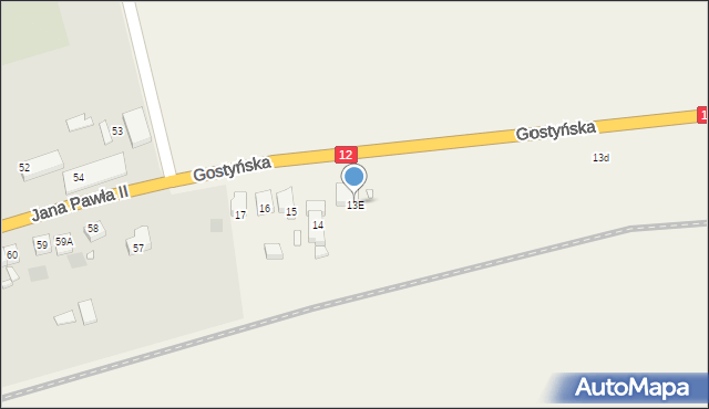 Piaski, Gostyńska, 13E, mapa Piaski