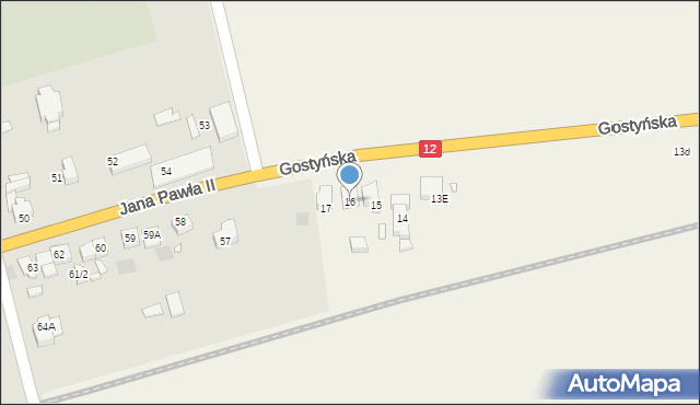 Piaski, Gostyńska, 16, mapa Piaski