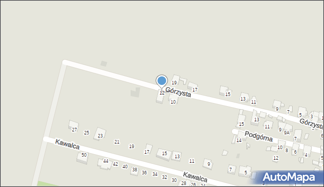 Piekary Śląskie, Górzysta, 12, mapa Piekary Śląskie