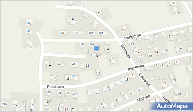 Pilchowice, Górnicza, 14, mapa Pilchowice