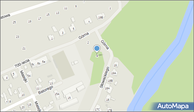 Płoty, Górna, 4, mapa Płoty