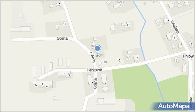 Pniów, Górna, 8A, mapa Pniów