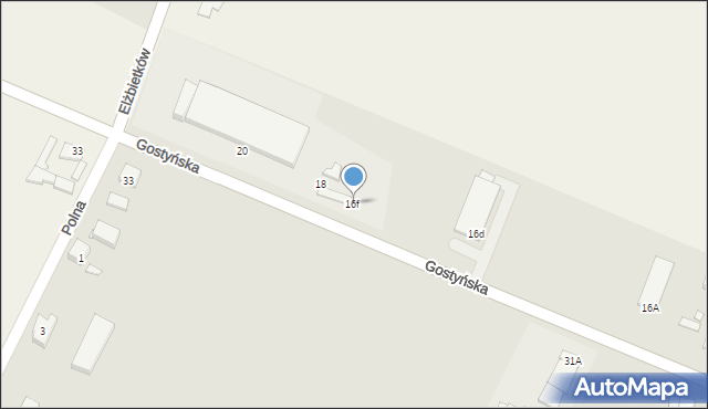 Pogorzela, Gostyńska, 16f, mapa Pogorzela