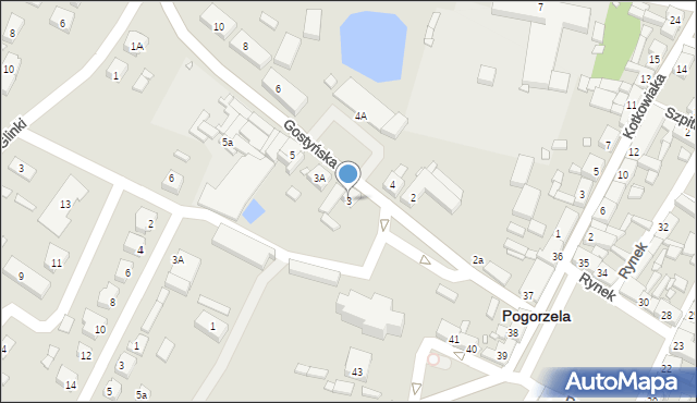 Pogorzela, Gostyńska, 3, mapa Pogorzela