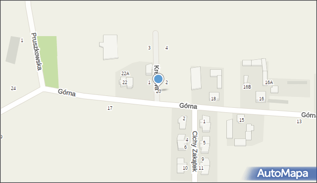 Pogroszew-Kolonia, Górna, 20, mapa Pogroszew-Kolonia