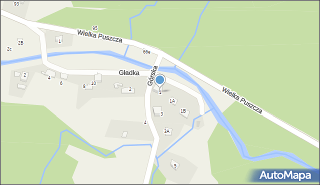 Porąbka, Górska, 1, mapa Porąbka